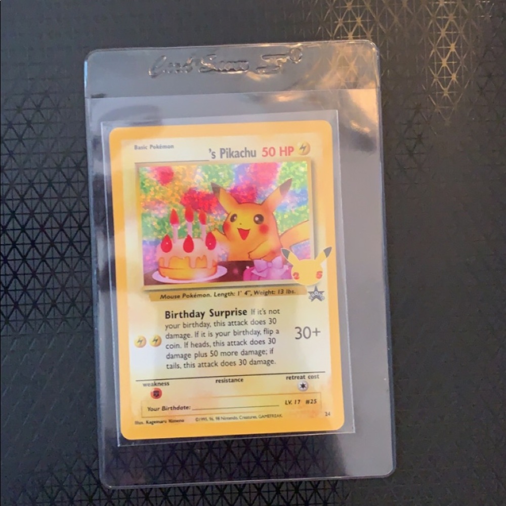 Birthday Pikachu 25th Anniversary Celebrations Pokemon Card 24 Holo Rare NM
